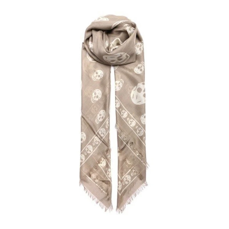 商品[国内直发] Alexander McQueen|Alexander McQueen 亚历山大·麦昆 女士骷髅头印花围巾 557717-3943Q-9578,价格¥1815,第1张图片