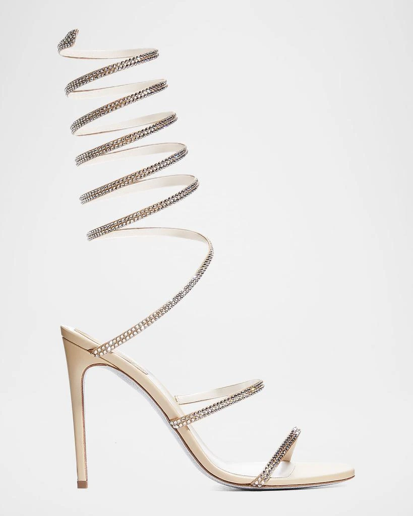 商品Rene Caovilla|Crystal Snake Ankle-Wrap Sandals,价格¥13200,第1张图片