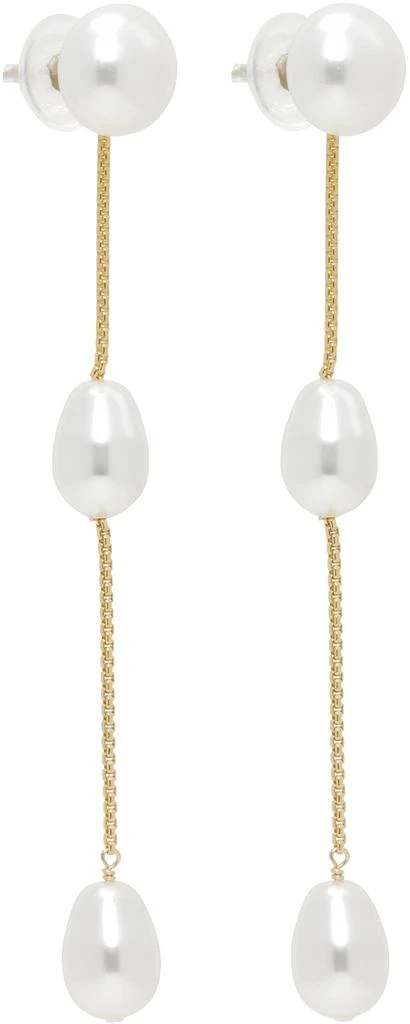 商品Sophie Buhai|Gold & White Small Pearl Drop Earrings,价格¥3697,第2张图片详细描述