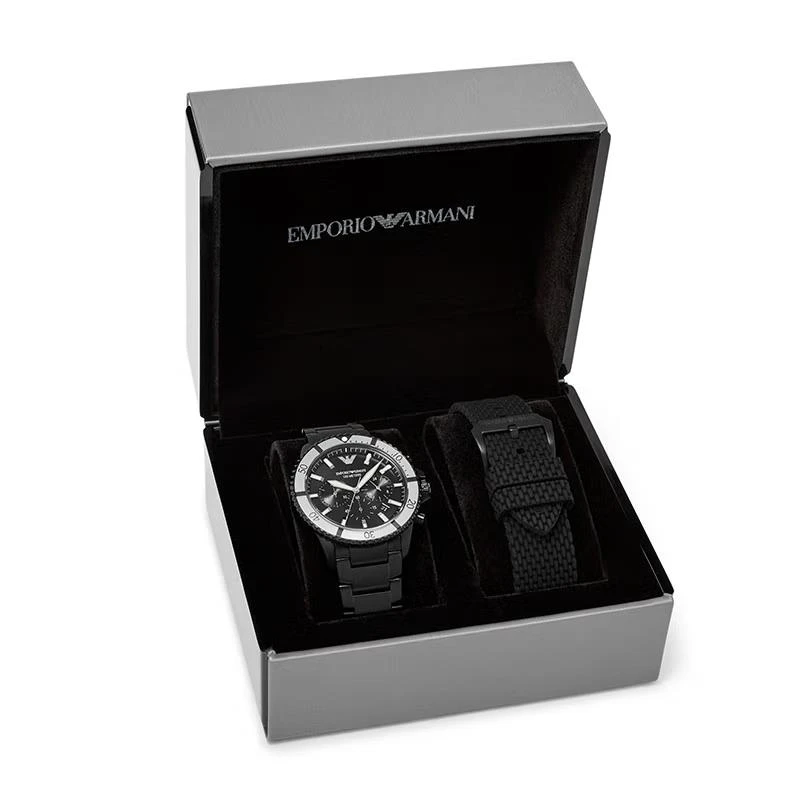 Armani 时尚运动黑色石英男士简约防水运动腕表AR80050 商品