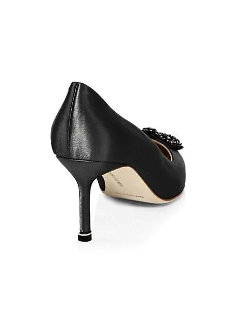 商品Manolo Blahnik|Hangisi 70 水钻扣绸缎高跟鞋,价格¥7490,第3张图片详细描述