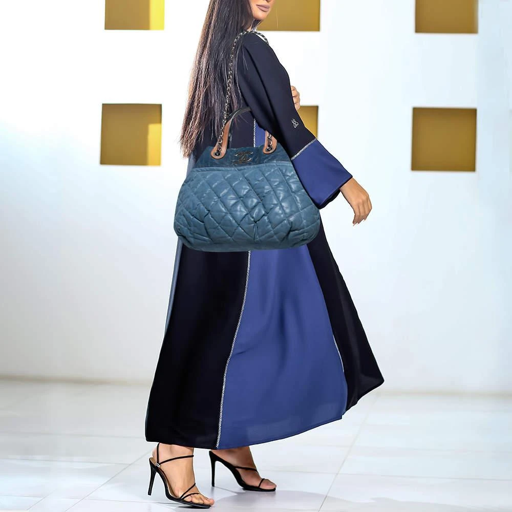 商品[二手商品] Chanel|Chanel Blue Iridescent Quilted Leather Large In-the-Mix Shoulder Bag,价格¥9465,第2张图片详细描述