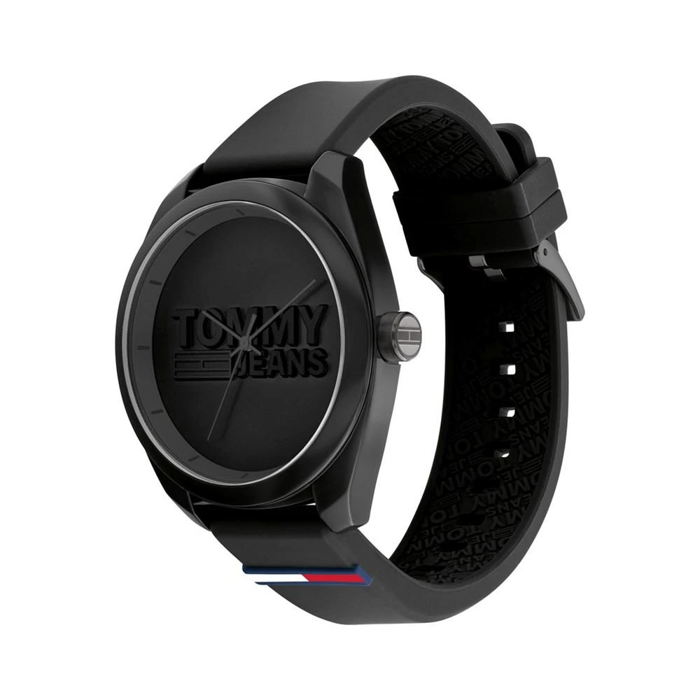 商品Tommy Hilfiger|Tommy Hilfiger Men's Black Silicone Strap Watch 44mm,价格¥605,第2张图片详细描述