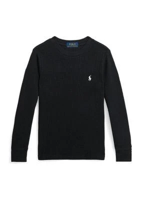 商品Ralph Lauren|Lauren Childrenswear Boys 2 7 Waffle Knit Cotton Long Sleeve T Shirt,价格¥139,第1张图片