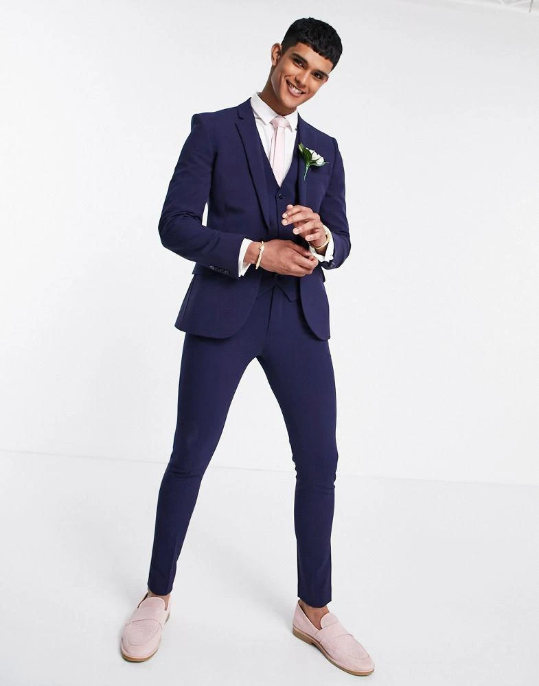 商品ASOS|ASOS DESIGN super skinny suit jacket in navy,价格¥345,第4张图片详细描述