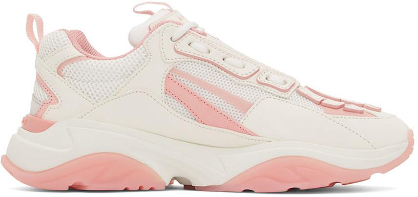 White & Pink Bone Runner Low-Top Sneakers商品第1张图片规格展示