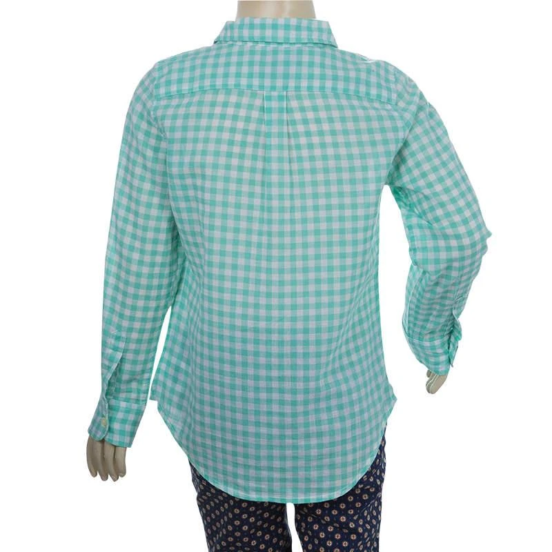 商品[二手商品] Ralph Lauren|Ralph Lauren White and Green Checked Long Sleeve Button-Down Cotton Shirt 6 Yrs,价格¥585,第3张图片详细描述