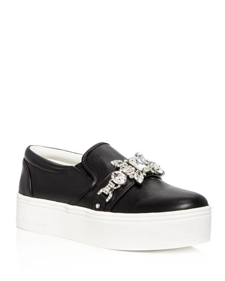 商品Marc Jacobs|Women's Wright Embellished Leather Slip-On Platform Sneakers,价格¥1545,第1张图片