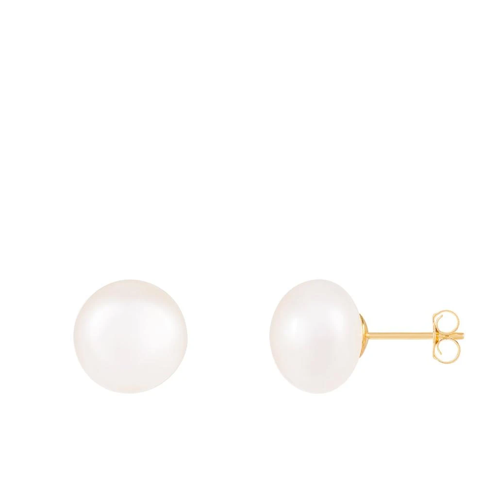 商品Splendid Pearls|14k Yellow Gold 10-11mm Freshwater Pearl Stud Earrings.,价格¥272,第4张图片详细描述
