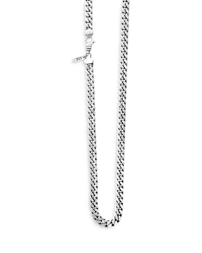 商品King Baby|Men's Sterling Silver Flat Curb Link Chain, 24",价格¥9378,第1张图片详细描述