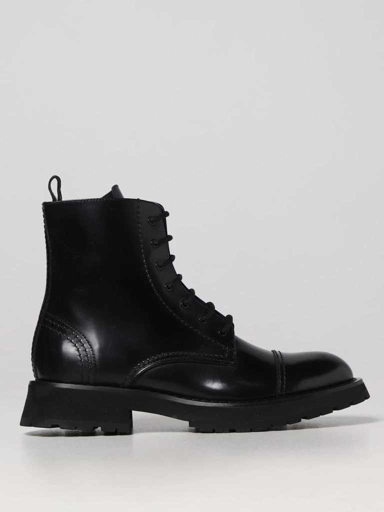 商品Alexander McQueen|Alexander McQueen brushed leather ankle boots,价格¥5602,第1张图片