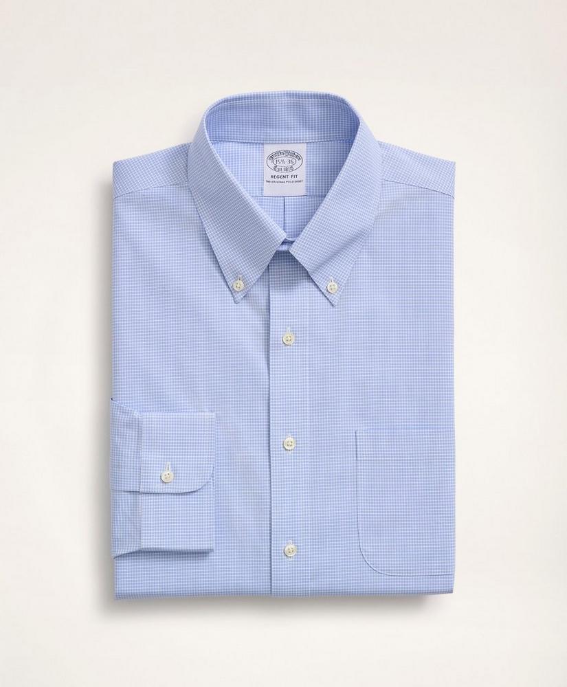 Stretch Regent Regular-Fit Dress Shirt, Non-Iron Poplin Button-Down Collar Micro-Check商品第1张图片规格展示