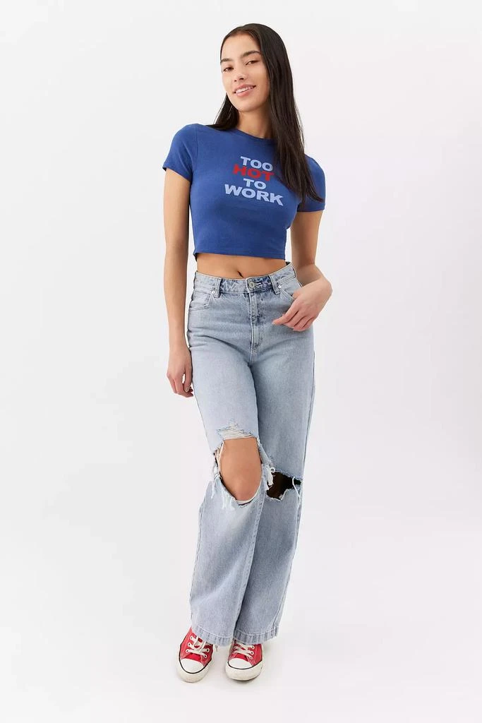 商品Urban Outfitters|UO Too Hot To Work Baby Tee,价格¥261,第2张图片详细描述