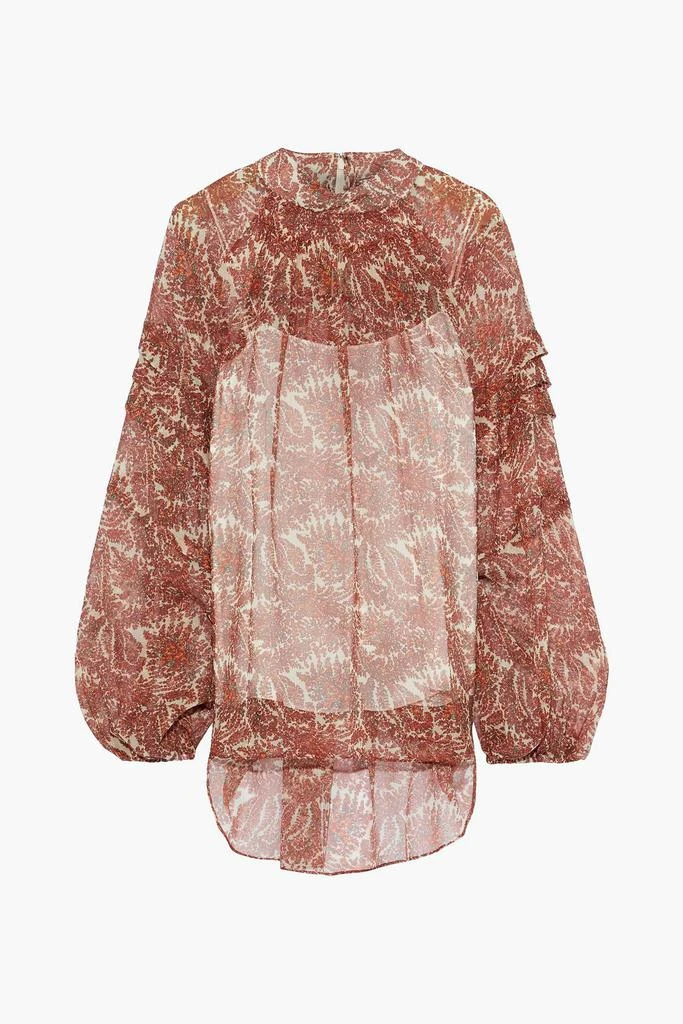 商品ADAM LIPPES|Shirred printed silk-chiffon blouse,价格¥2904,第1张图片