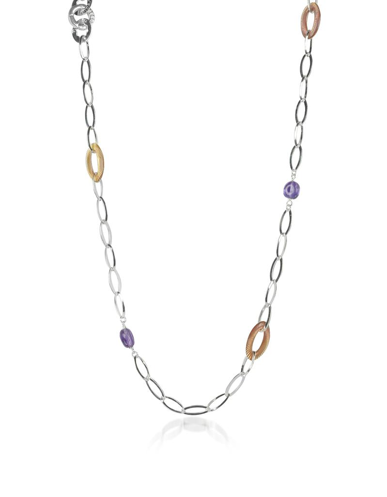 Sterling Silver Long Necklace w/Beads商品第1张图片规格展示