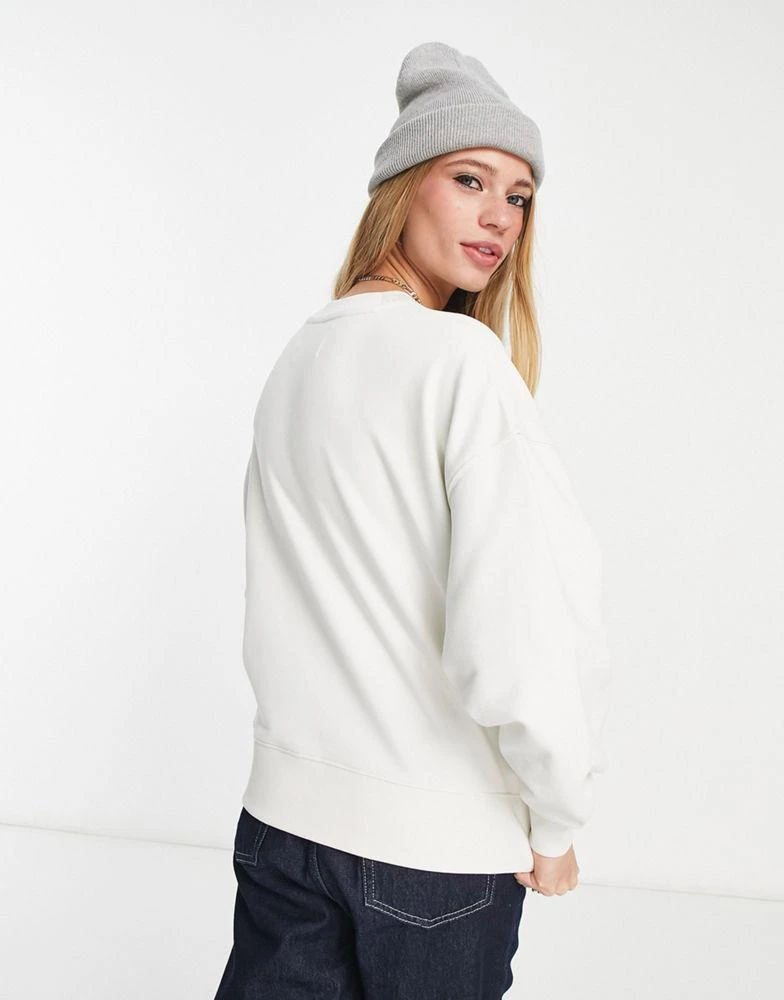 商品Calvin Klein|Calvin Klein Jeans monogram oversized sweatshirt in ivory,价格¥593,第3张图片详细描述