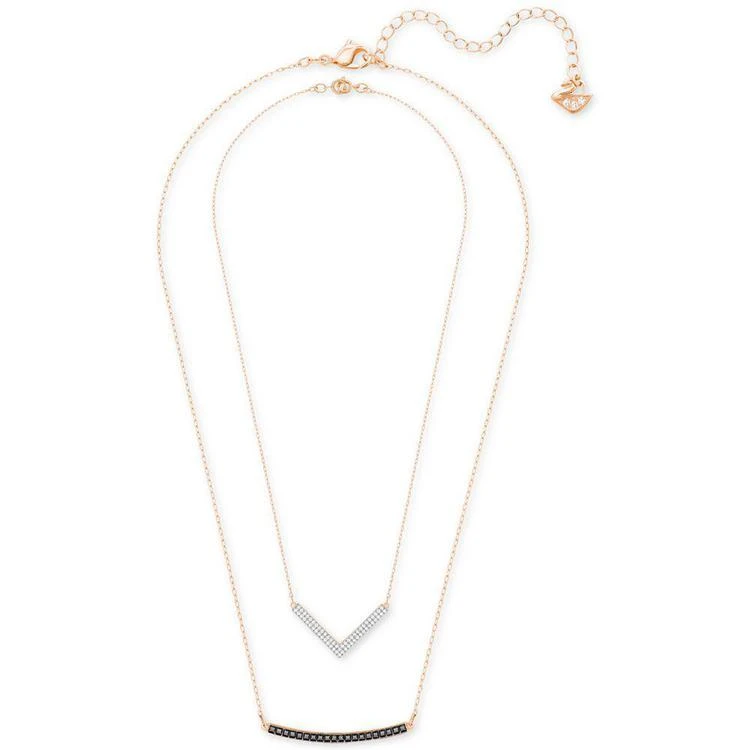 商品Swarovski|Rose Gold-Tone 2-Pc. Set Pavé Necklaces,价格¥972,第2张图片详细描述