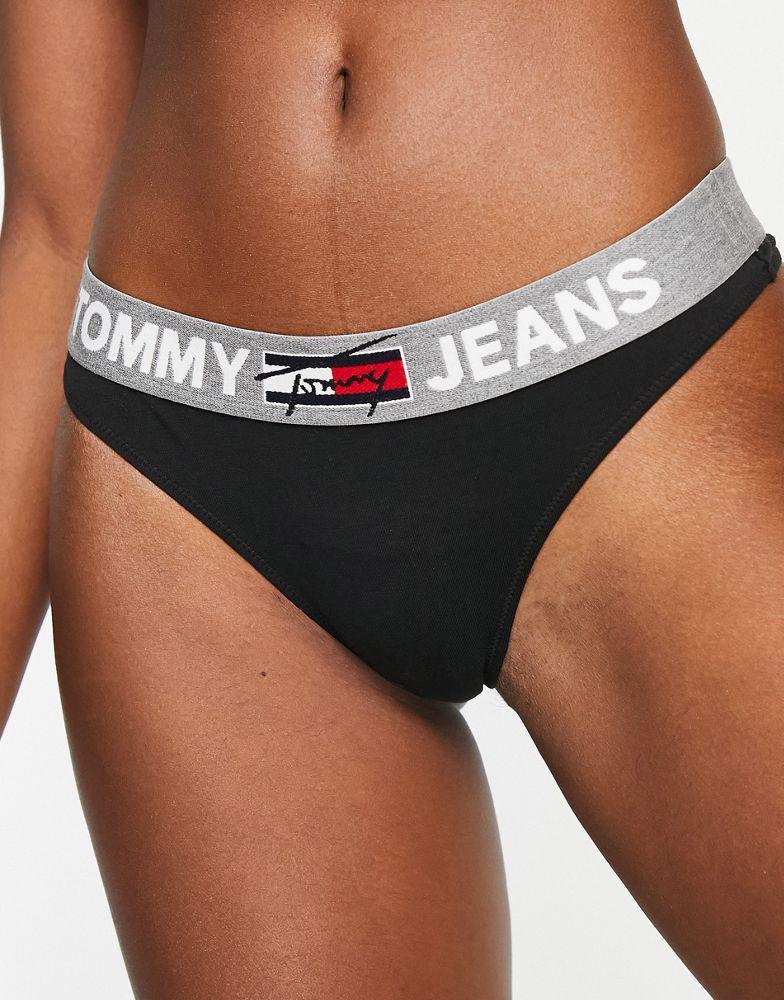 商品Tommy Hilfiger|Tommy Jeans logo thong in black,价格¥74,第6张图片详细描述