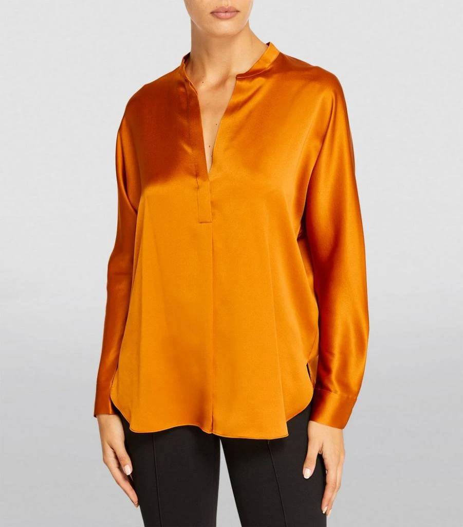 商品Vince|Silk Band Collar Blouse,价格¥1625,第3张图片详细描述
