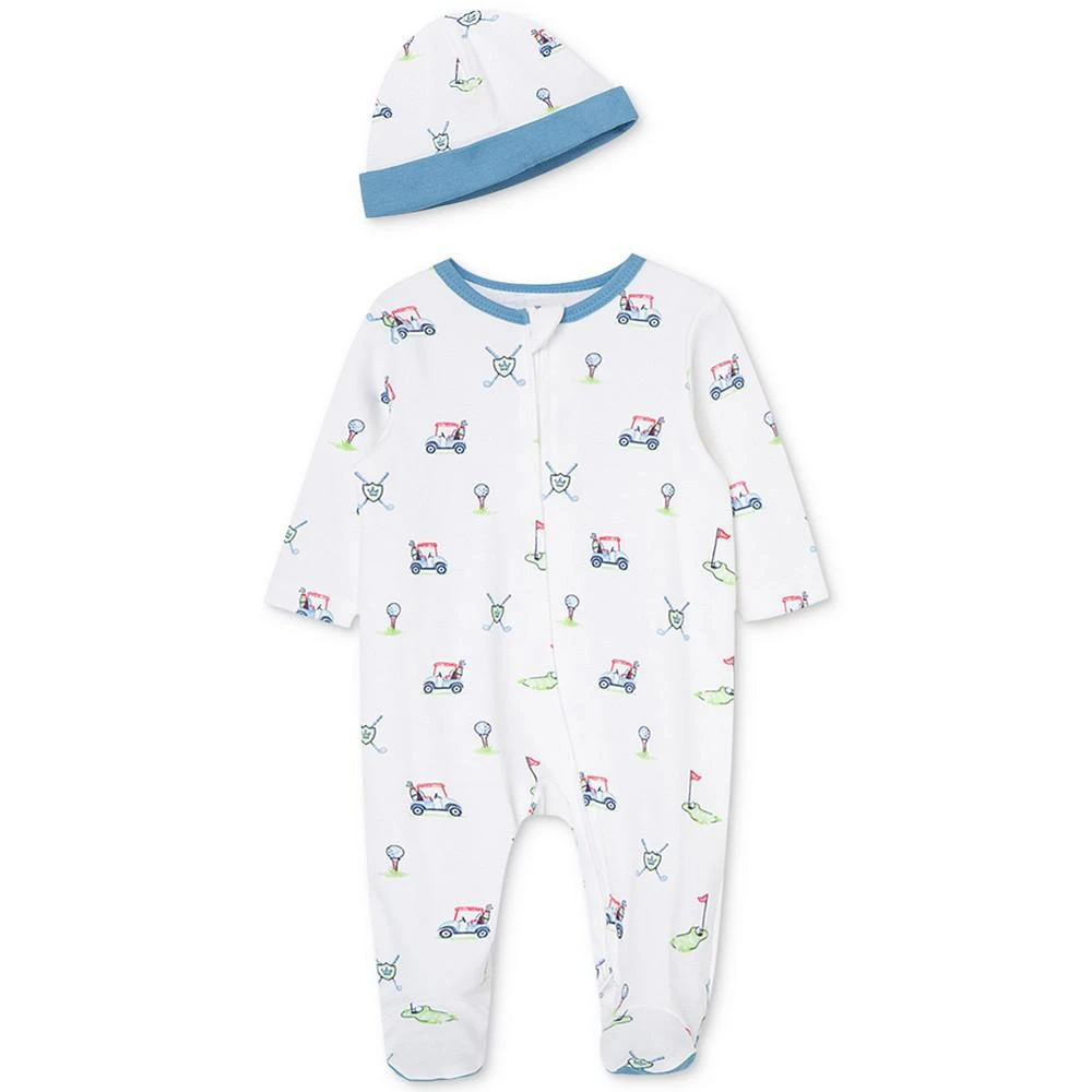 商品Little Me|Baby Boys Golf Club Coverall with Hat, 2 Piece Set,价格¥97,第1张图片