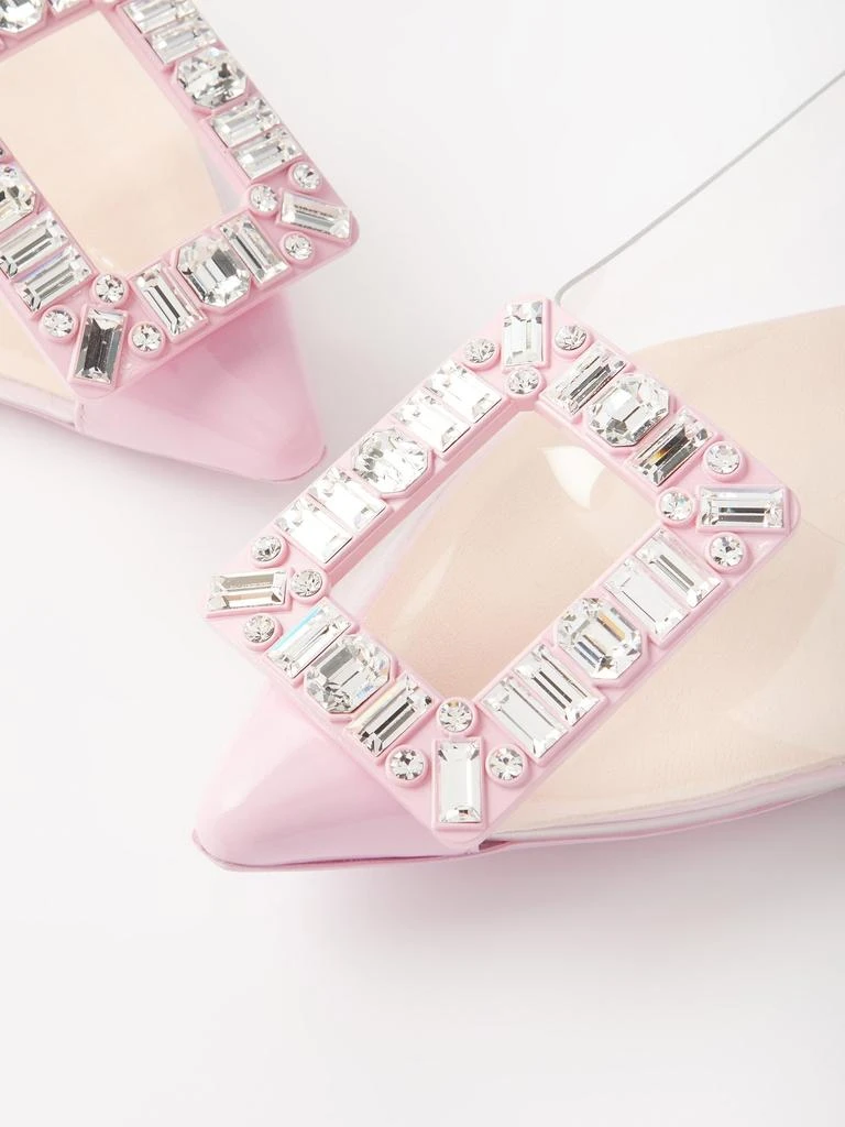 Gommettine crystal-buckle PVC slingback flats 商品