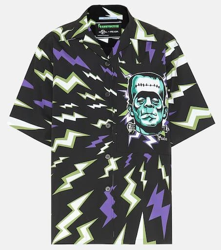 商品Prada|Printed cotton-poplin shirt,价格¥7374,第1张图片
