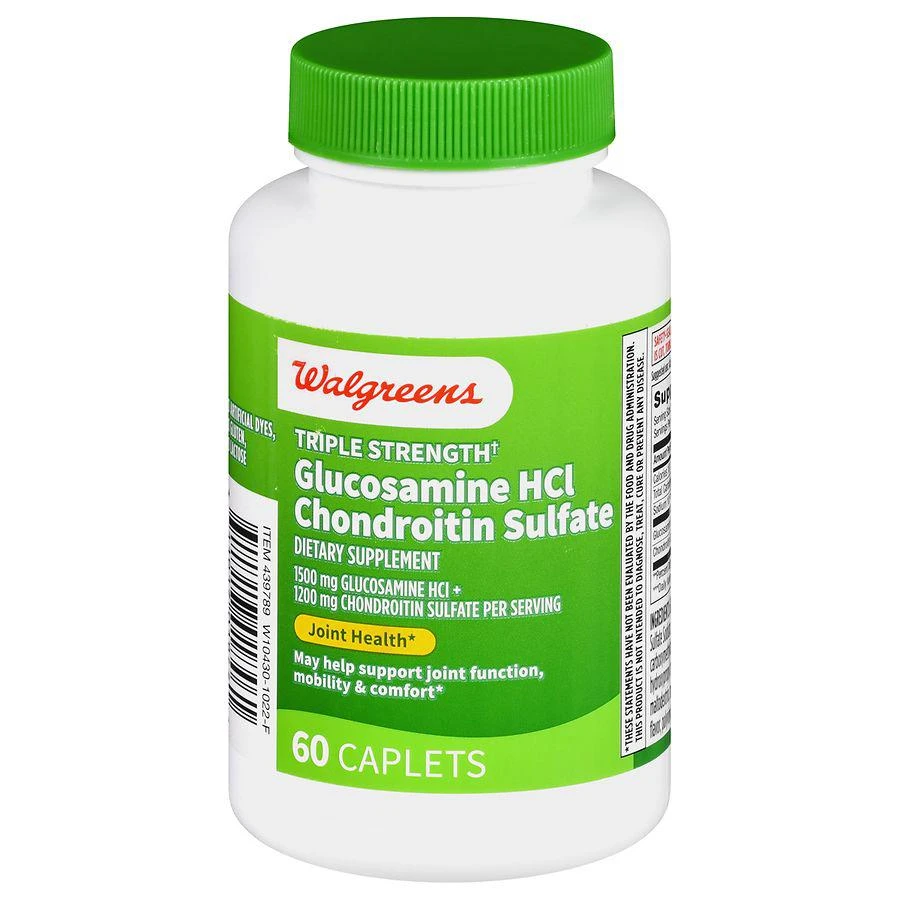 商品Walgreens|Triple Strength Glucosamine HCl Chondroitin Sulfate Caplets (30 days),价格¥208,第1张图片