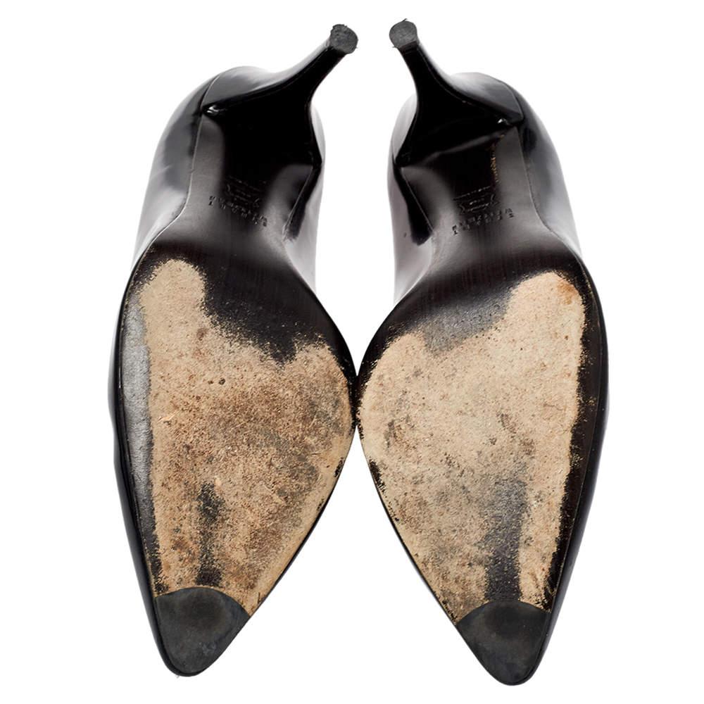 Stuart Weitzman Black Patent Leather Heist Pointed Toe Pumps Size 38.5商品第6张图片规格展示