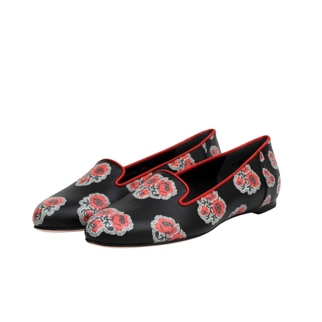商品Alexander McQueen|Alexander McQueen Women's Rose Pattern  Leather Slipper Shoes,价格¥2433,第2张图片详细描述