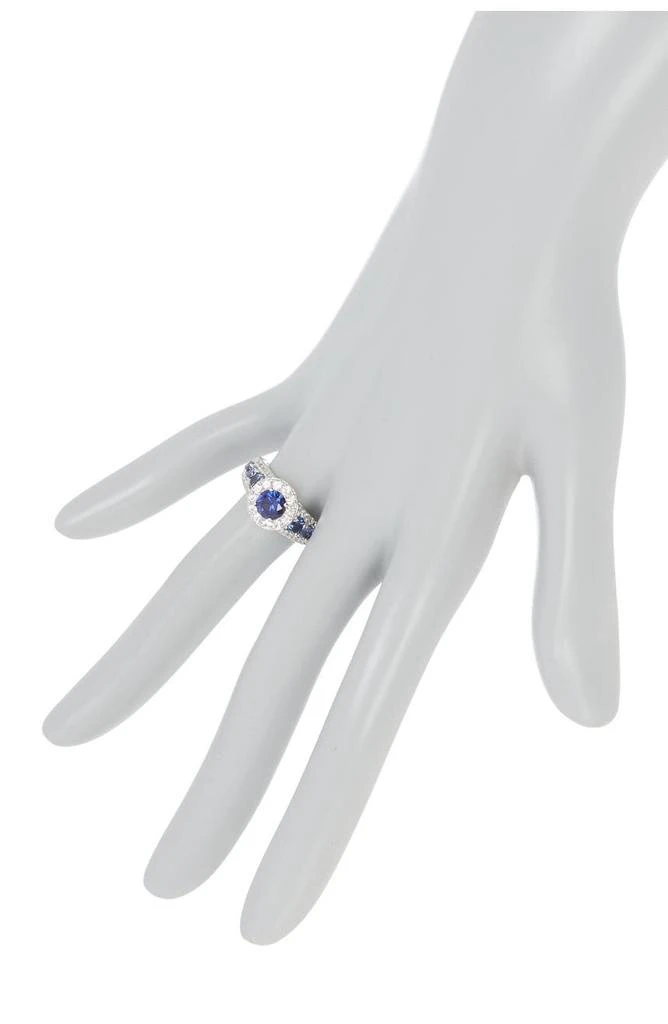 商品Suzy Levian|Sterling Silver Large Sapphire Halo Ring,价格¥2460,第3张图片详细描述