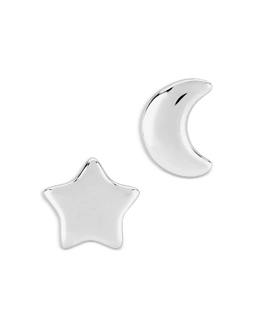 商品Bloomingdale's|Star and Moon Stud Earrings in 14K White Gold - Exclusive,价格¥1664,第1张图片