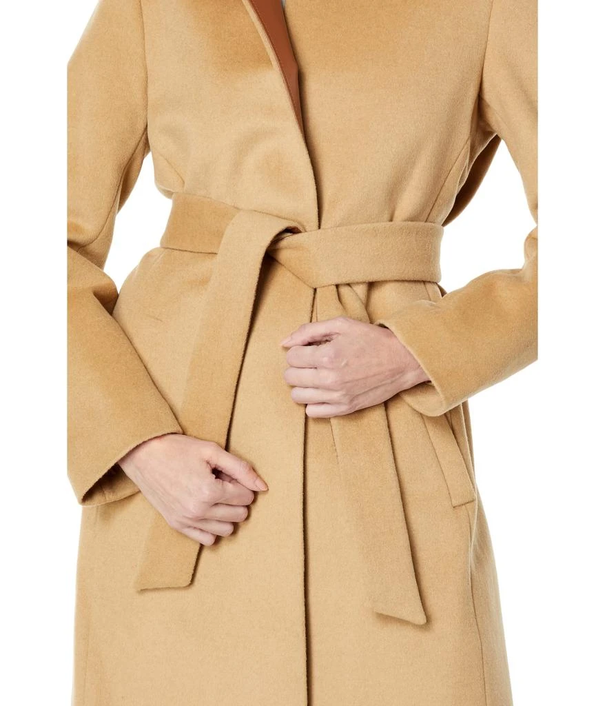 商品Ralph Lauren|Wrap Coat with Faux Leather Detail,价格¥2976,第3张图片详细描述