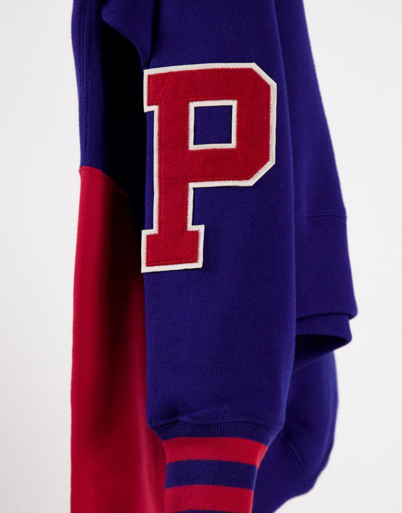 商品Ralph Lauren|Polo Ralph Lauren long sleeve varsity sweatshirt in blue,价格¥1295,第4张图片详细描述