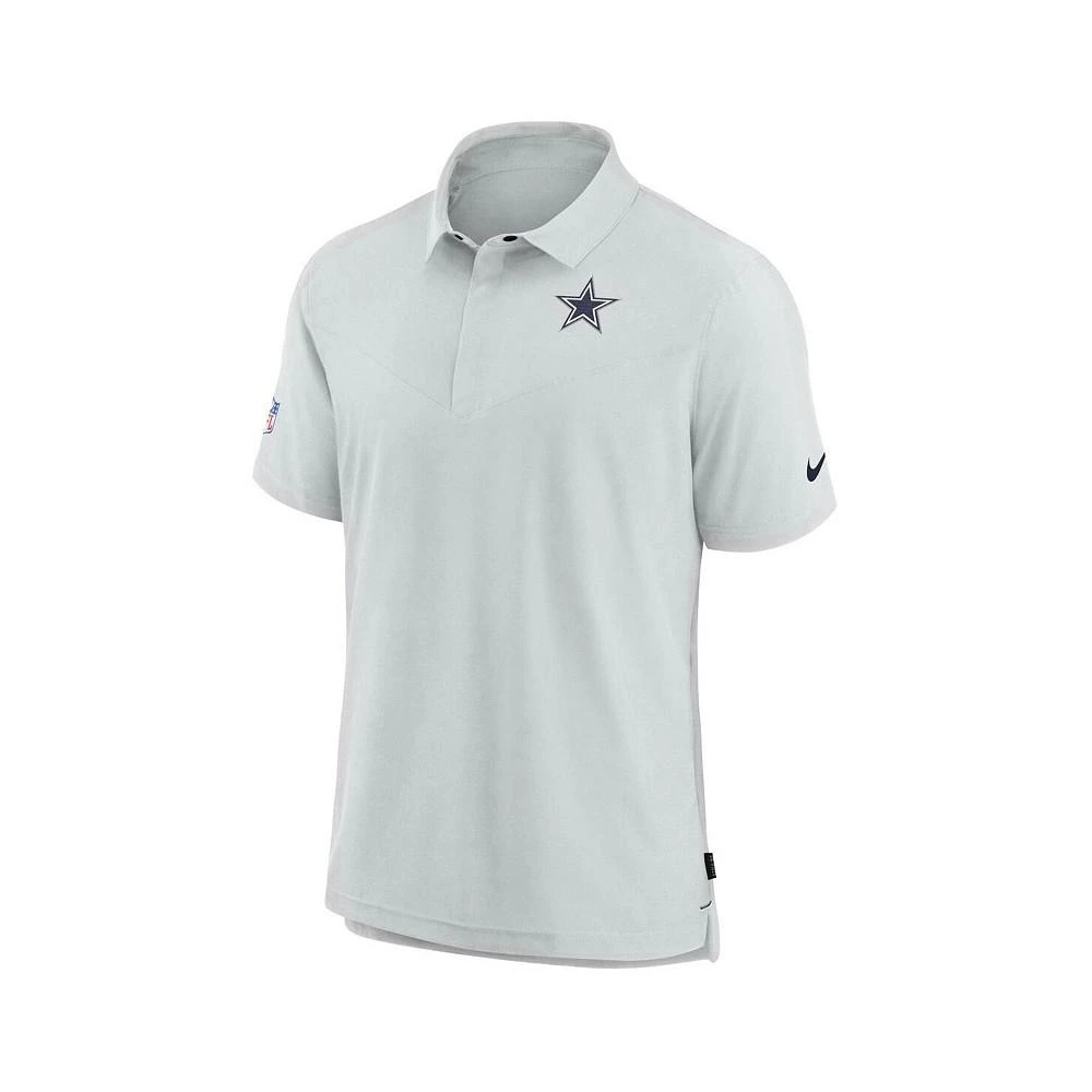 商品NIKE|Men's White Dallas Cowboys Sideline Lockup Performance Polo Shirt,价格¥458,第3张图片详细描述