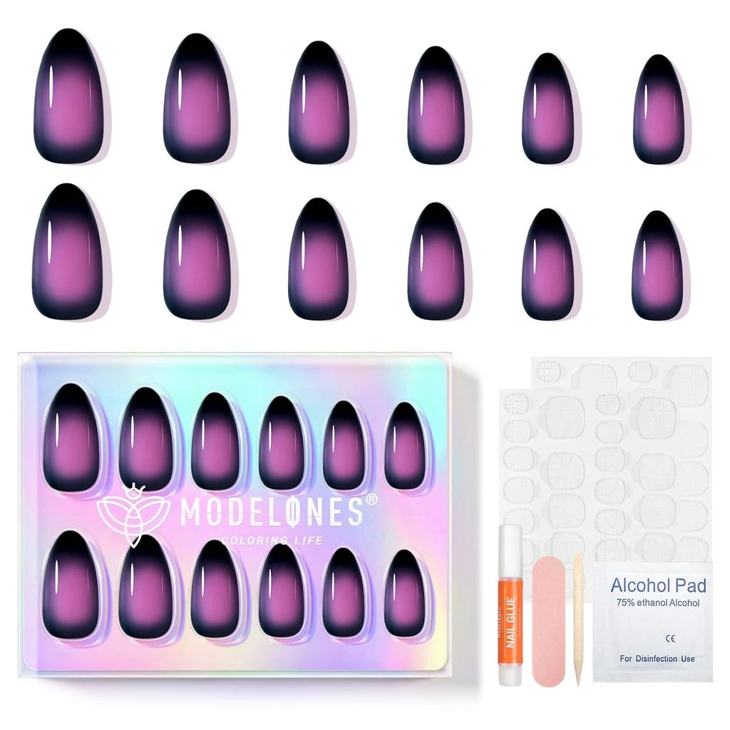 Wild Inside - 24 Fake Nails 12 Sizes Short Almond Press on Nails Kit 商品