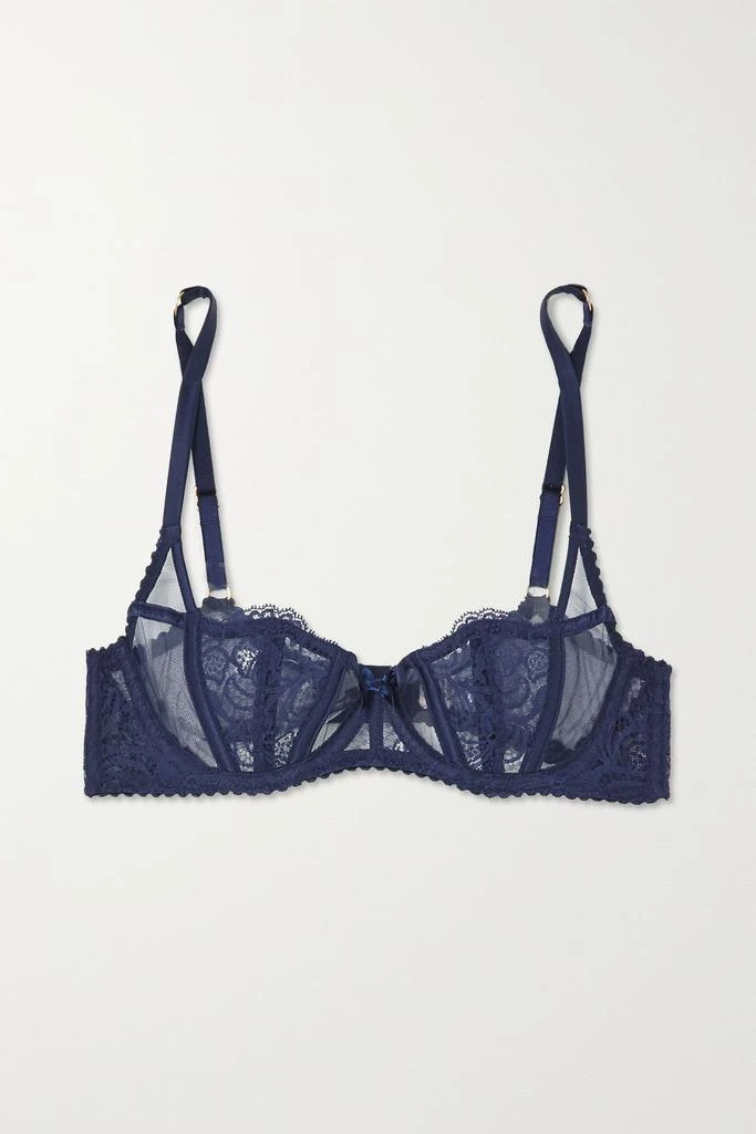 商品L'Agent by Agent Provocateur|Rozlyn 蕾丝拼接绢网带钢圈平台罩杯文胸  - 36DD,价格¥712,第1张图片