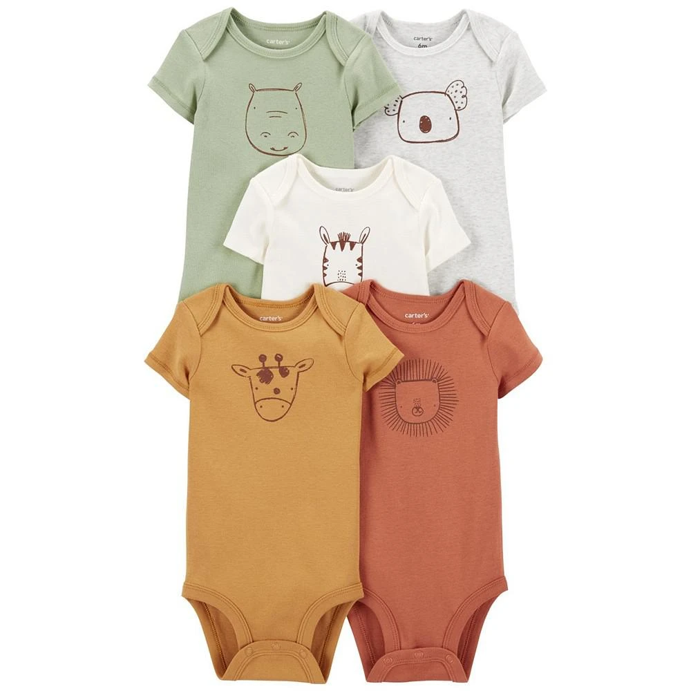 商品Carter's|Baby Boys Short Sleeve Bodysuits, Pack of 5,价格¥133,第1张图片