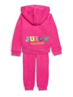 商品Juicy Couture|Little Girl's 2-Piece Velour Hoodie & Joggers Set,价格¥217,第2张图片详细描述