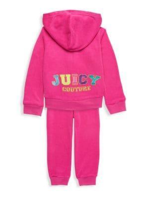 商品Juicy Couture|Little Girl's 2-Piece Velour Hoodie & Joggers Set,价格¥196,第4张图片详细描述