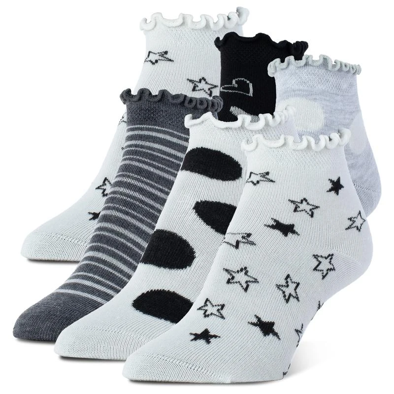 商品Implus|Implus Sof Sole Low Quarter Lettuce Edge Socks 6 Pack - Girls' Grade School,价格¥97,第1张图片