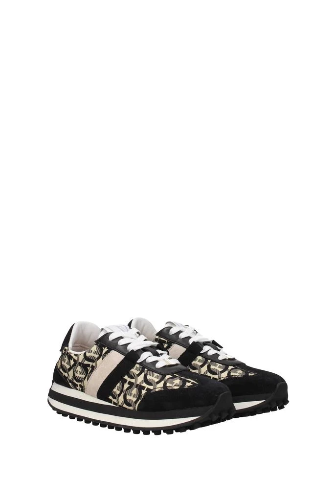 商品Salvatore Ferragamo|Sneakers iulia Fabric Black Beige,价格¥2653,第2张图片详细描述