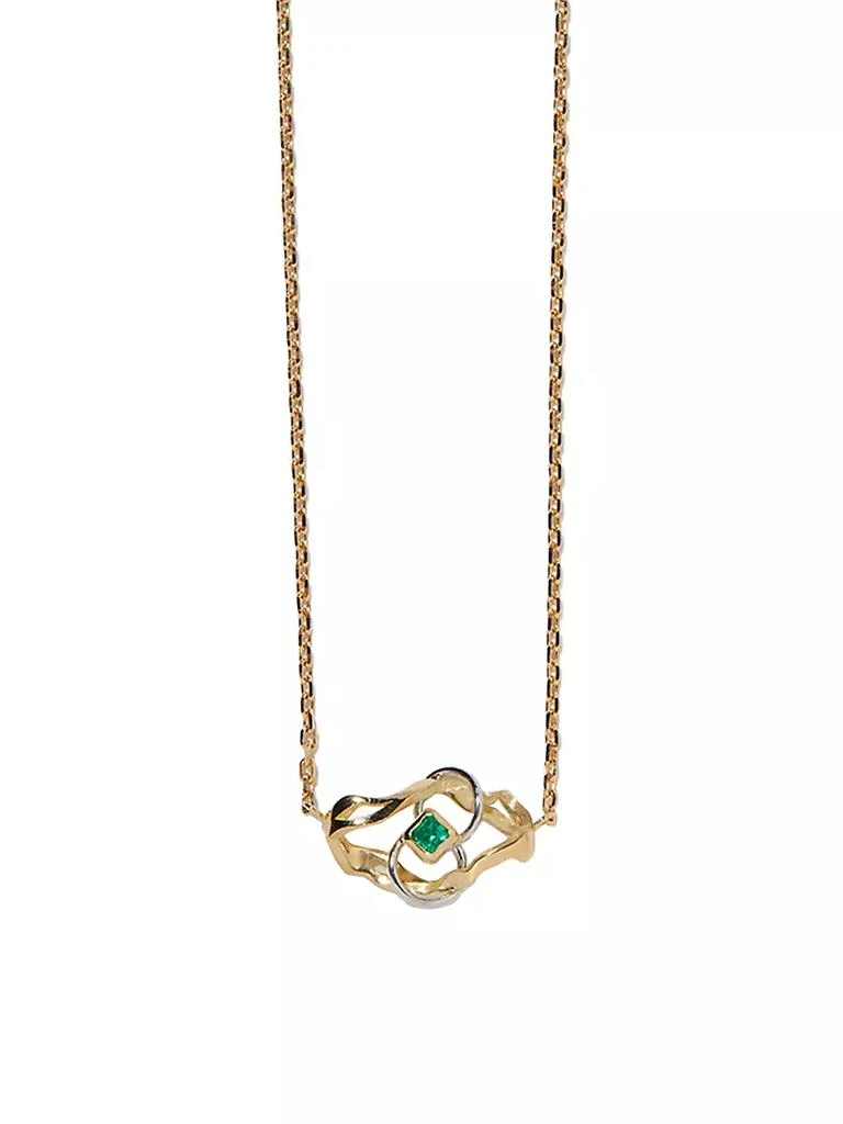 商品Milamore|Kintsugi Infinity Two-Tone 18K Gold &amp; Emerald Pendant Necklace,价格¥33719,第3张图片详细描述