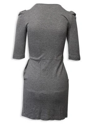 商品[二手商品] Sandro|Sandro Pleated Bow Mini Dress In Grey Viscose,价格¥1444,第2张图片详细描述