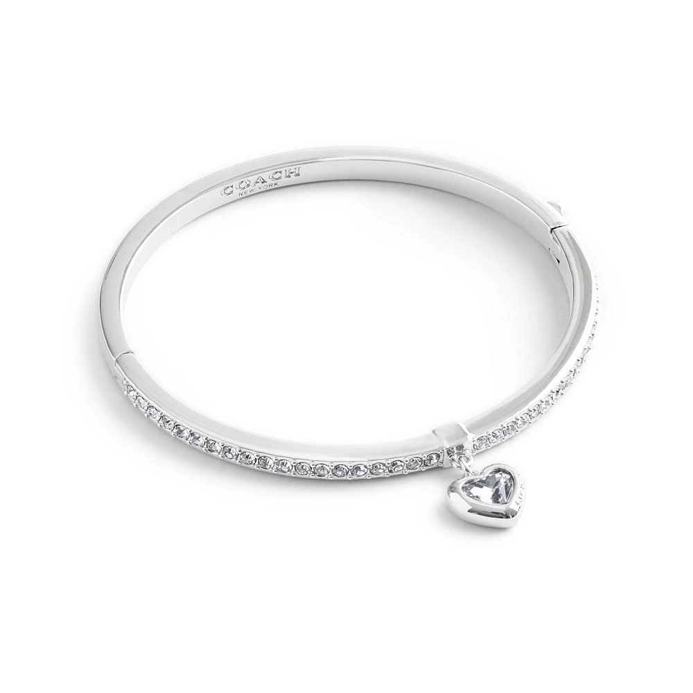 商品Coach|Faux Stone Heart Charm Bangle Bracelet,价格¥919,第1张图片