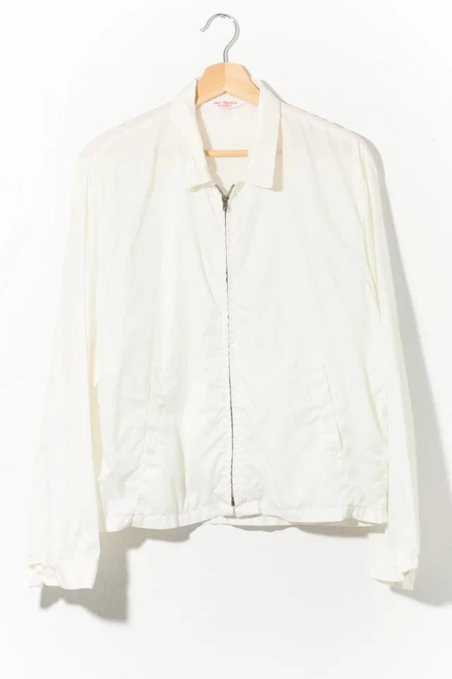 商品Urban Outfitters|Vintage 1960s Mod Sheer White Nylon Jacket Metal Zipper Made in USA,价格¥1200,第1张图片