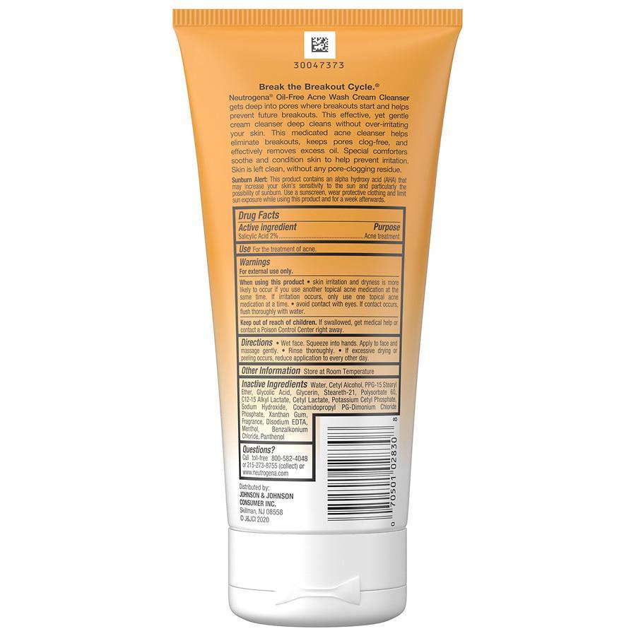 商品Neutrogena|Oil-Free Acne Face Wash Cream Cleanser,价格¥75,第4张图片详细描述