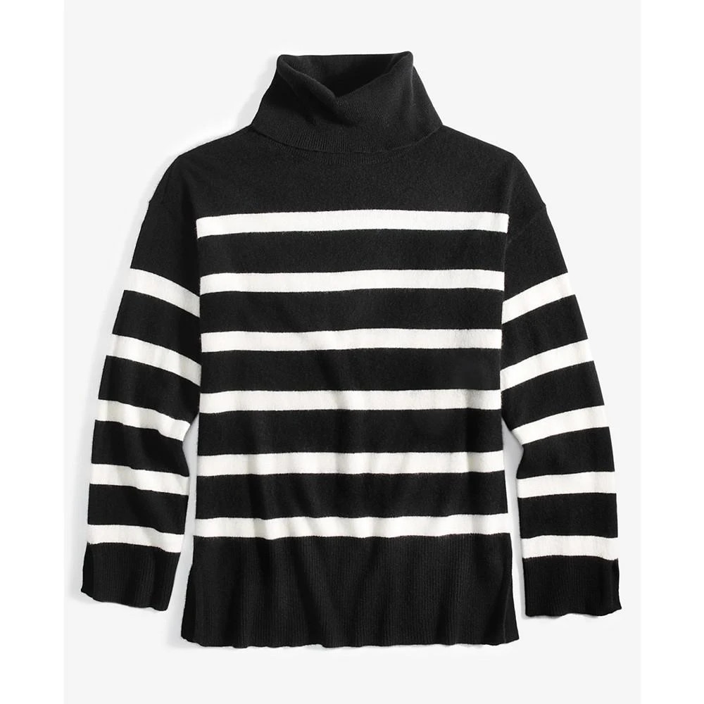 商品Charter Club|Women's 100% Cashmere Striped Turtleneck Split-Cuff Sweater, Created for Macy's,价格¥552,第5张图片详细描述
