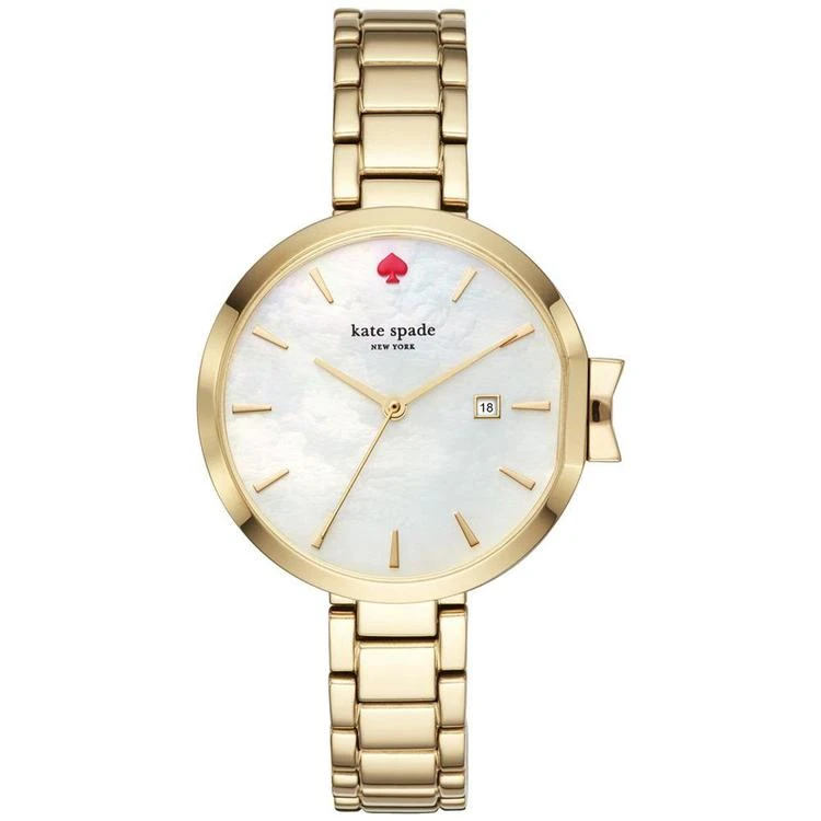 商品Kate Spade|Women's Park Row Gold-Tone Stainless Steel Bracelet Watch 34mm KSW1266,价格¥1683,第1张图片