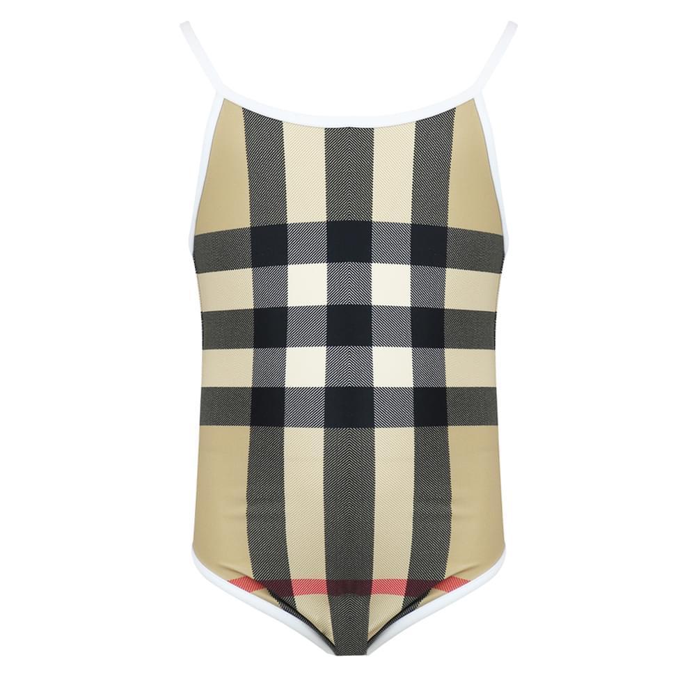 商品Burberry|Beige Check Mini Sandie Swimsuit,价格¥935,第1张图片