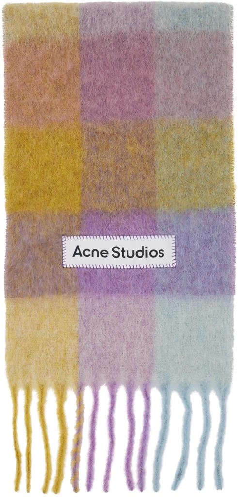 商品Acne Studios|Purple & Yellow Check Scarf,价格¥2386,第1张图片